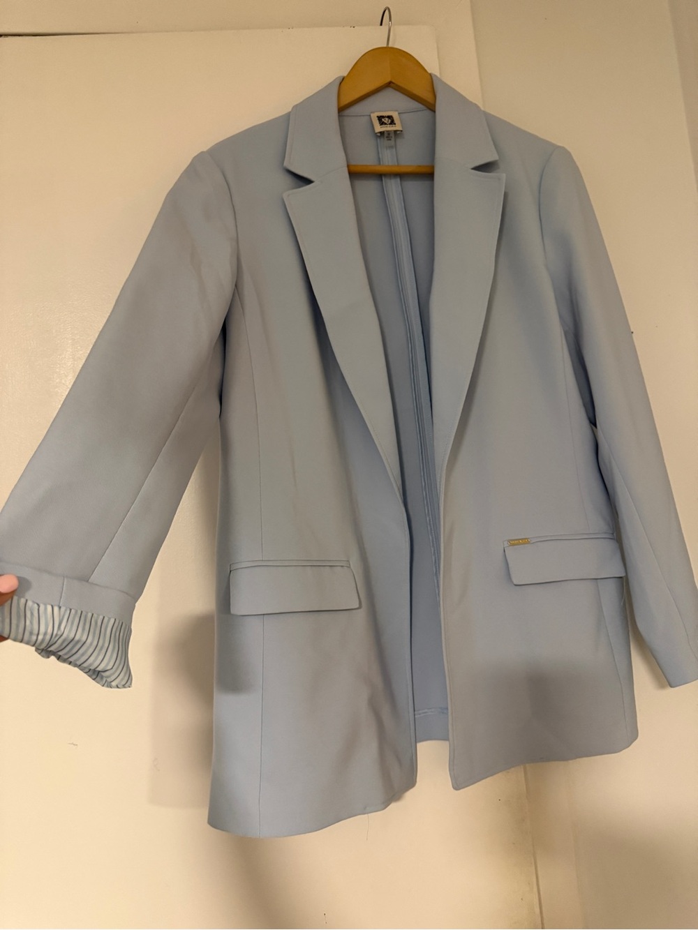 Anne Klein Pale Blue Tailored Blazer Jacket